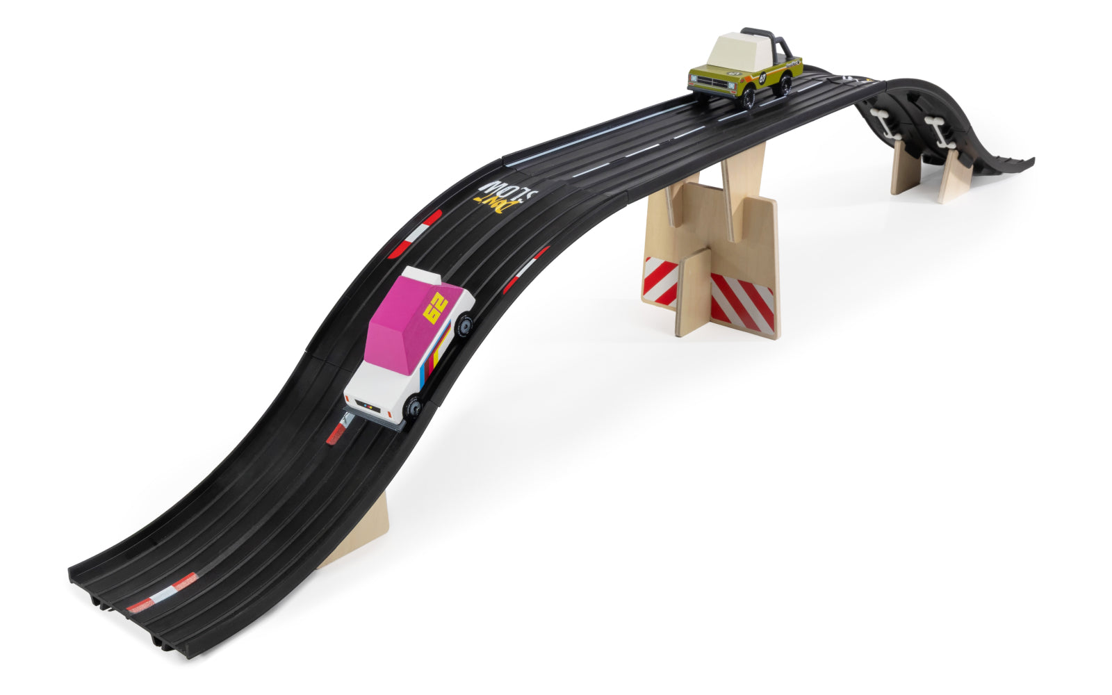 Image of Bridge Add-On Kit with Sandkat and Pink Racer 62 Toons against white background