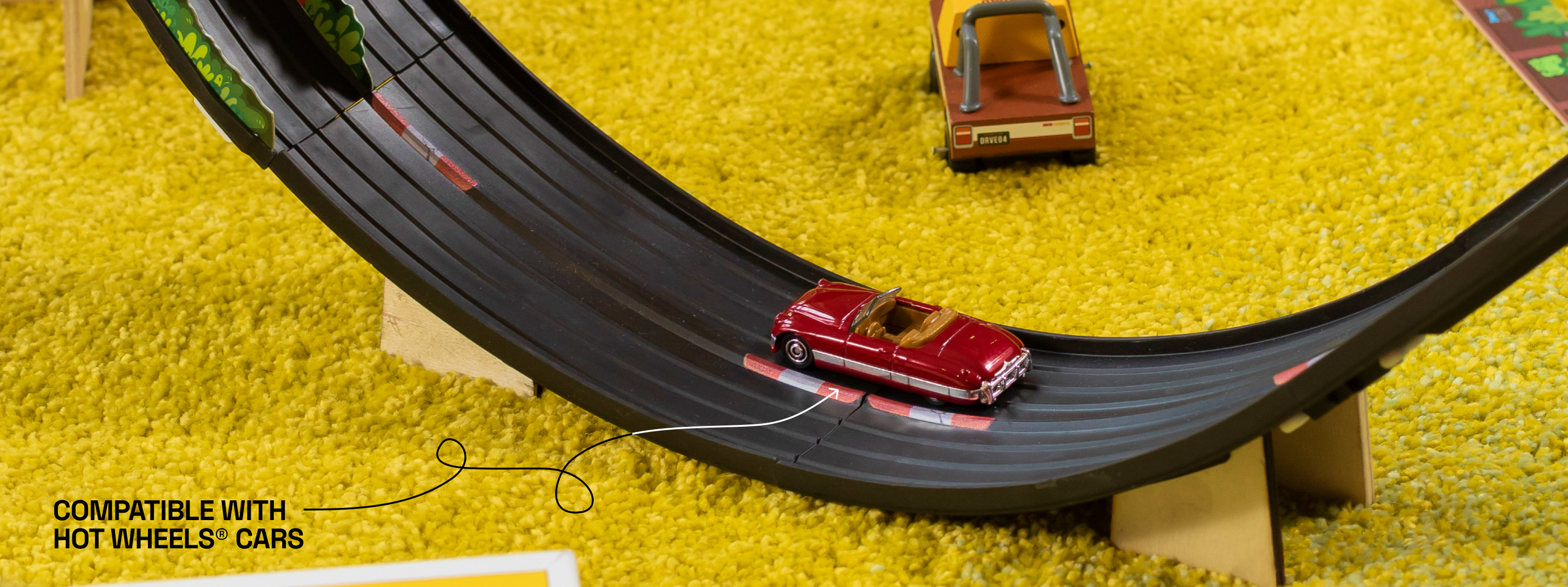 Roadworks image showing compatibility with Hot Wheels cars