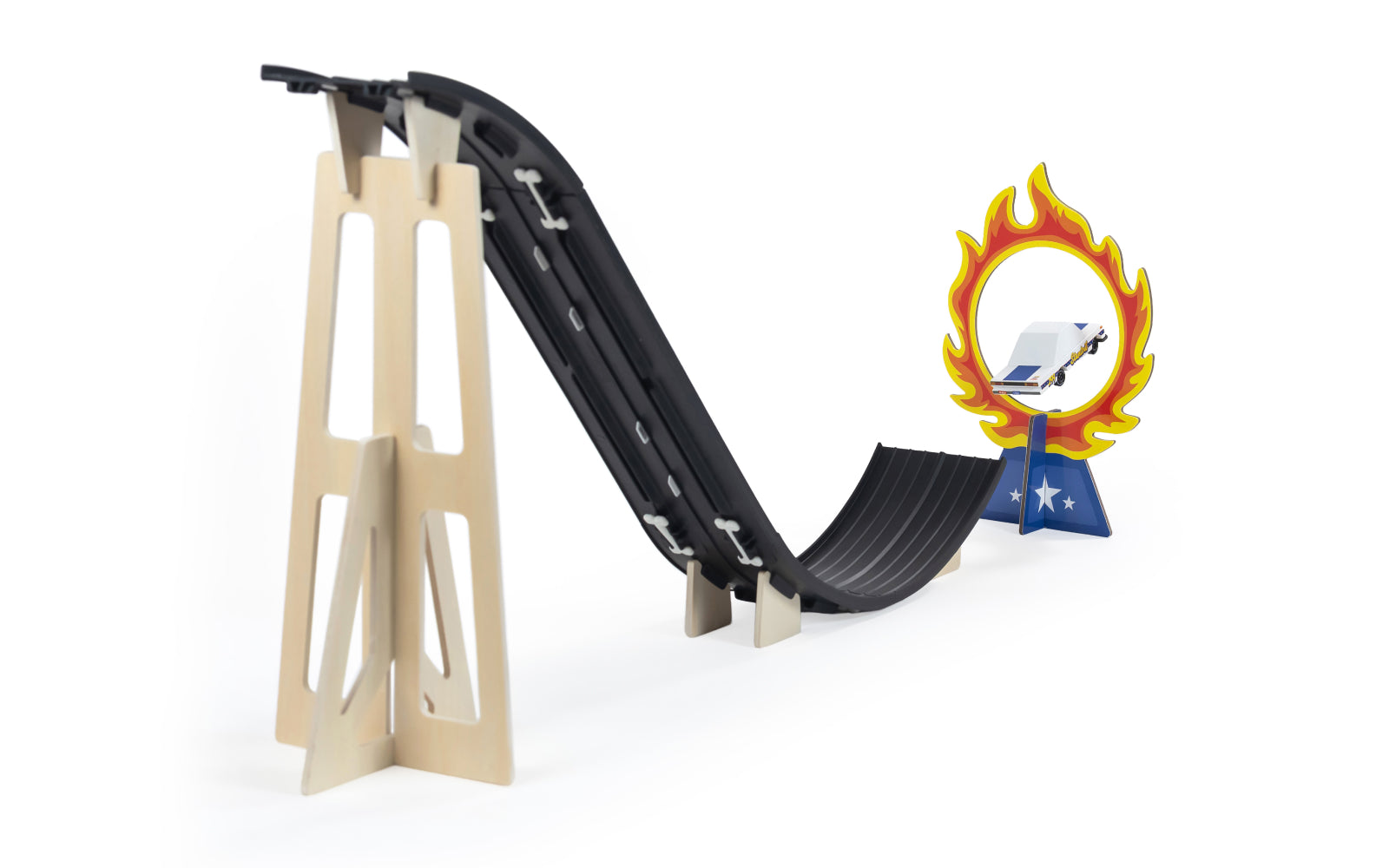 Image of Jump Playset back angle with Stuntvil Toon car