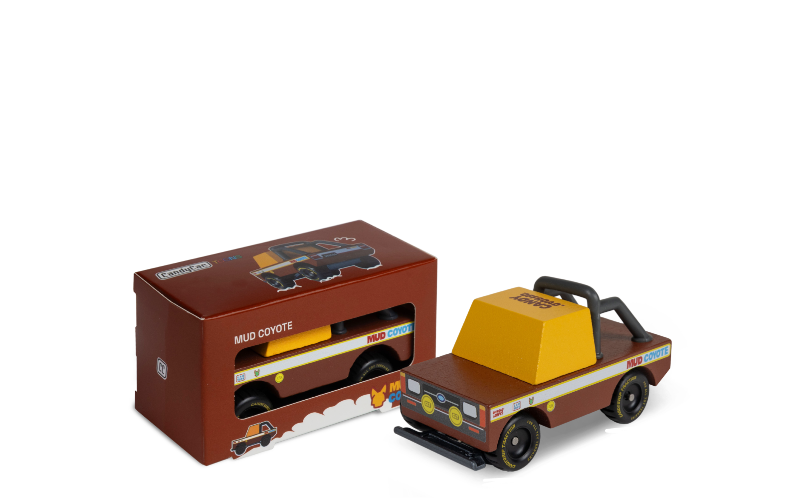 PNG of Mud Coyote Toon car with packaging box