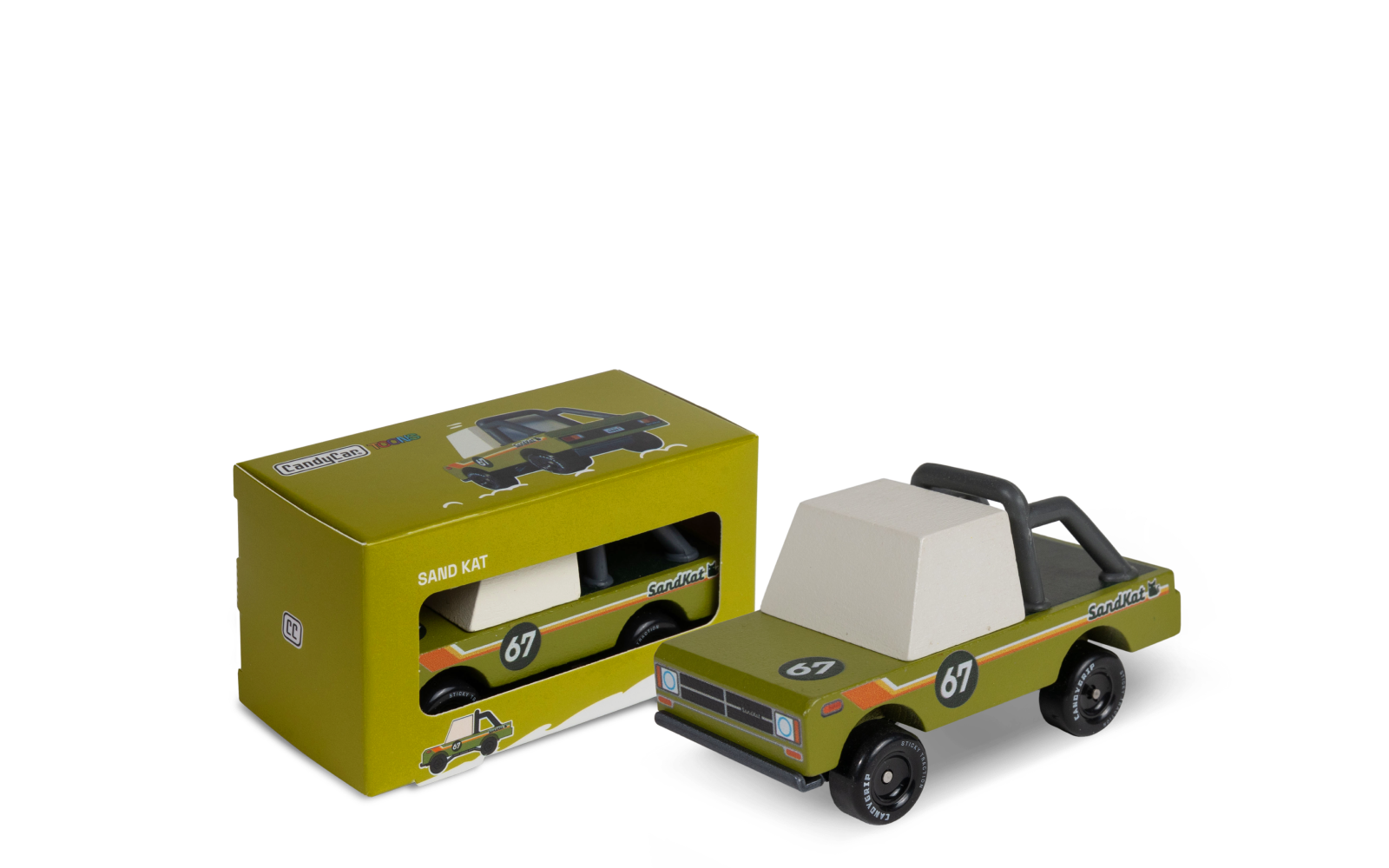 PNG of Sandkat Toon car with packaging box